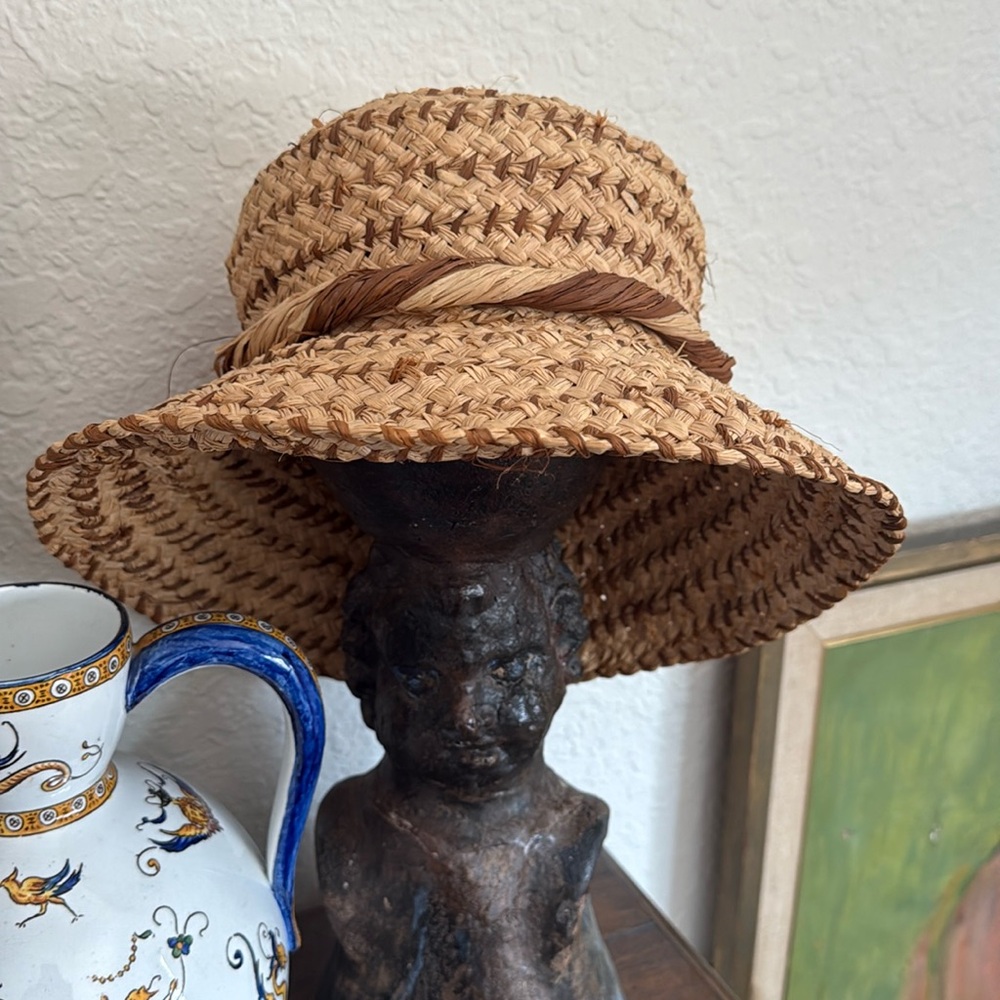 Woven Raffia Hat with Bow
